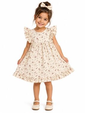 Jamie Kay Cream Dress with Pink Floral Print